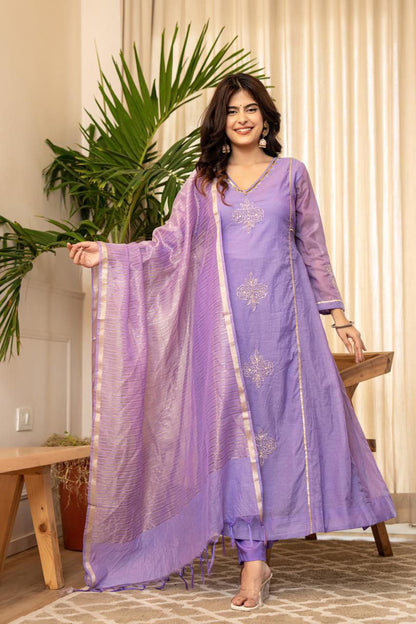 Luxurious Mul Chanderi 3-Piece Designer Suit Set