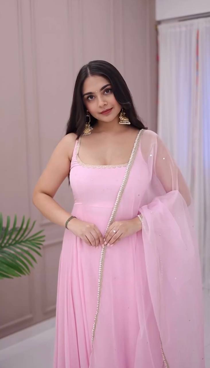 All-New Designer Gown Set – Faux Georgette with Dupatta Combo
