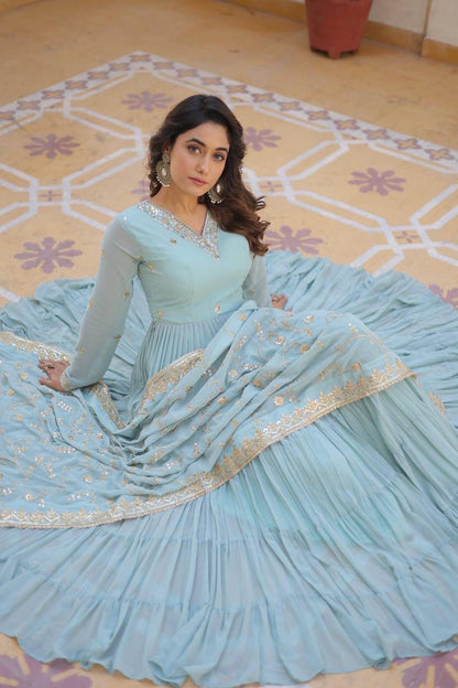 Royal Charm: Premium Gowns Paired with Dupattas