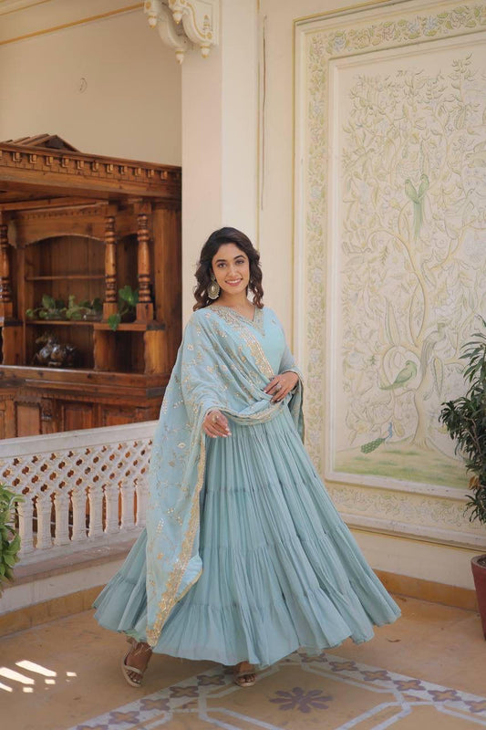 Royal Charm: Premium Gowns Paired with Dupattas