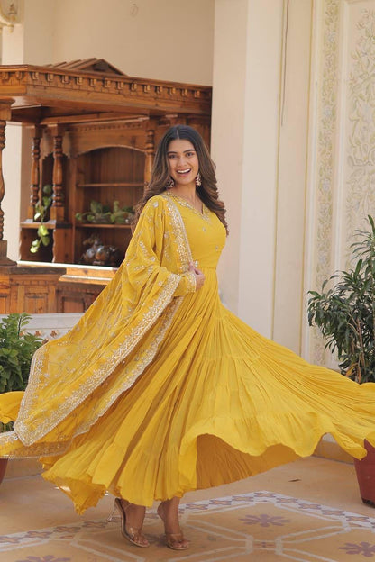 Royal Charm: Premium Gowns Paired with Dupattas