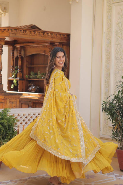 Royal Charm: Premium Gowns Paired with Dupattas