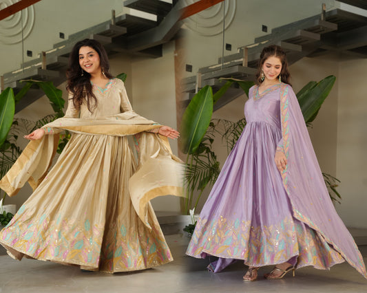 Glamour Unveiled: Luxury Gown & Dupatta Collection