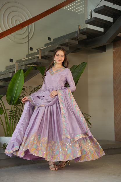 Glamour Unveiled: Luxury Gown & Dupatta Collection