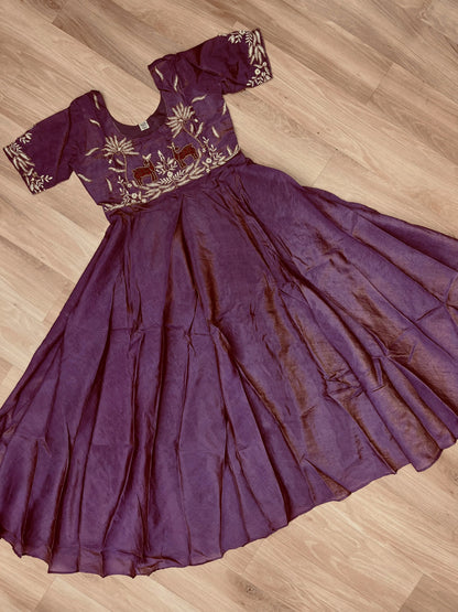 Royal Blue Velvet Embellished Designer Gown