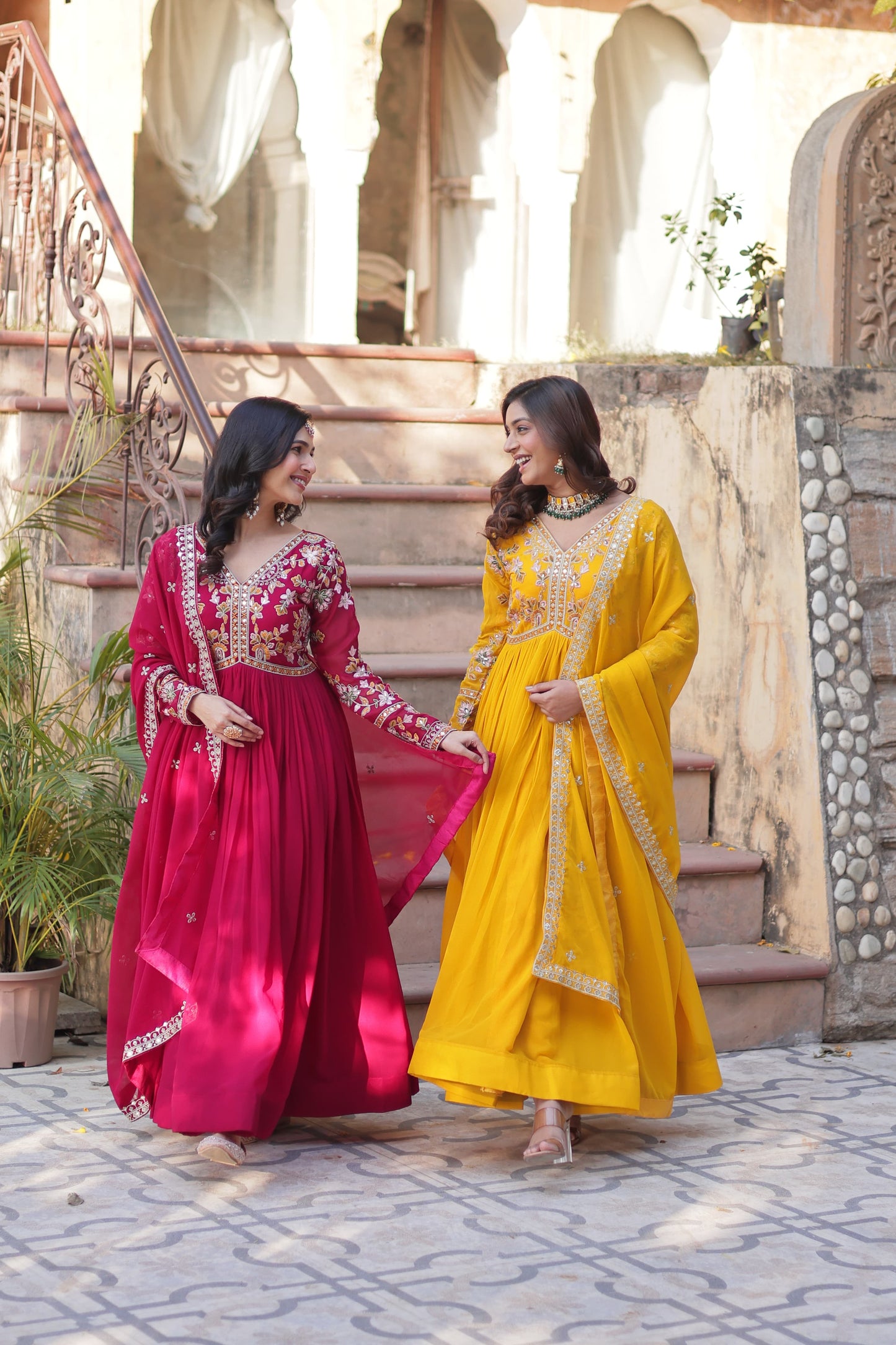 Eleganza – Premium Party Gown with Round Neck
