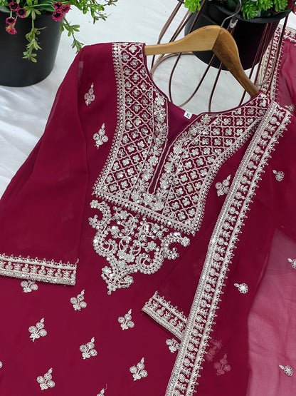 Festive Special: Embroidered Designer Sharara Set with Dupatta