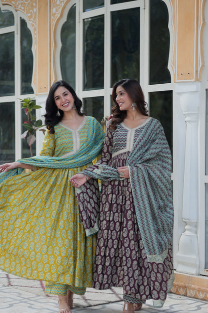 Women's Cotton Designer Printed Kurta Set 