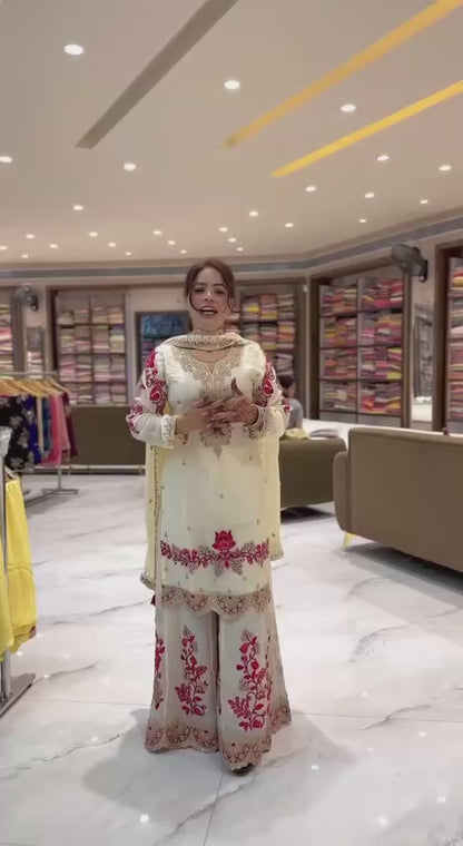 Designer Sharara Suit Set with Stylish Top & Dupatta