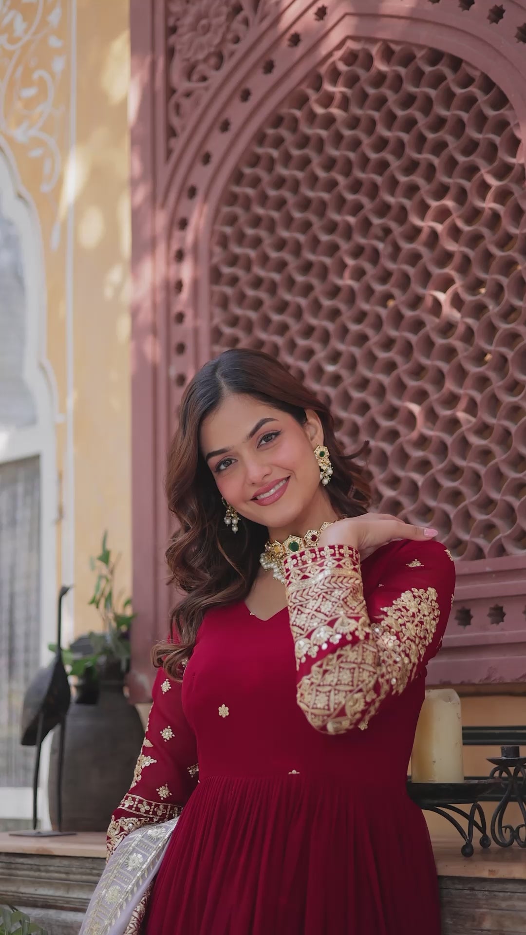 Faux Blooming with Embroidery Zari Sequins-work