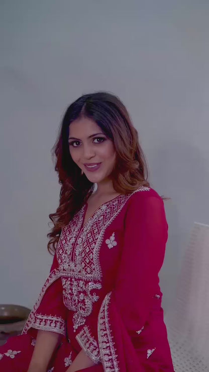Festive Special: Embroidered Designer Sharara Set with Dupatta