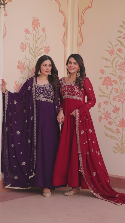 Royal Bloom – Anarkali Gown & Dupatta Set