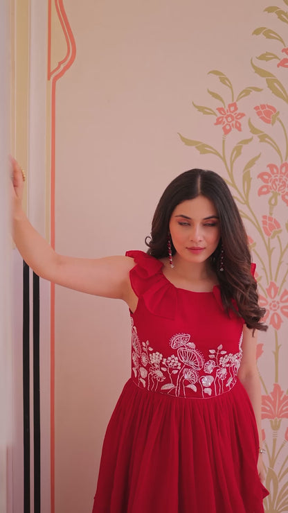 Elegant Premium Peplum Gown – Designer Collection