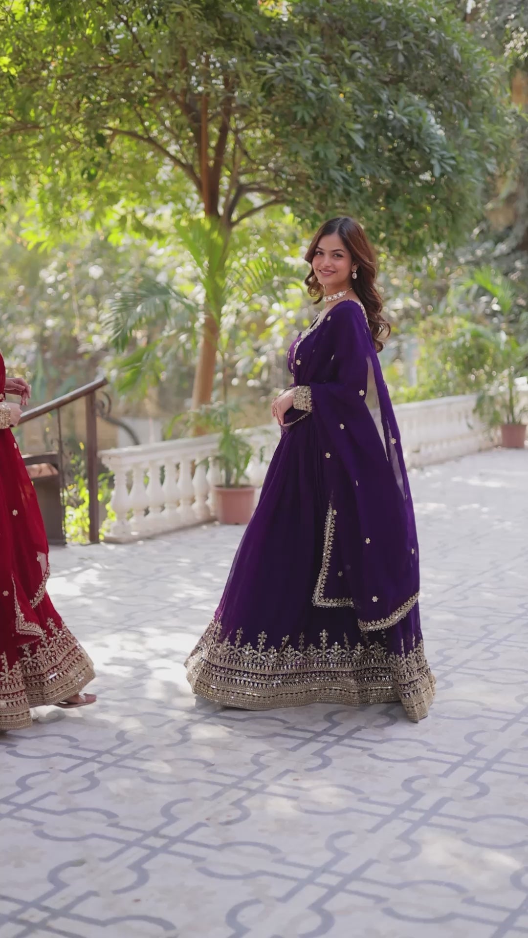 Stunning Sequins Georgette Festival Wear Gown With Dupatta