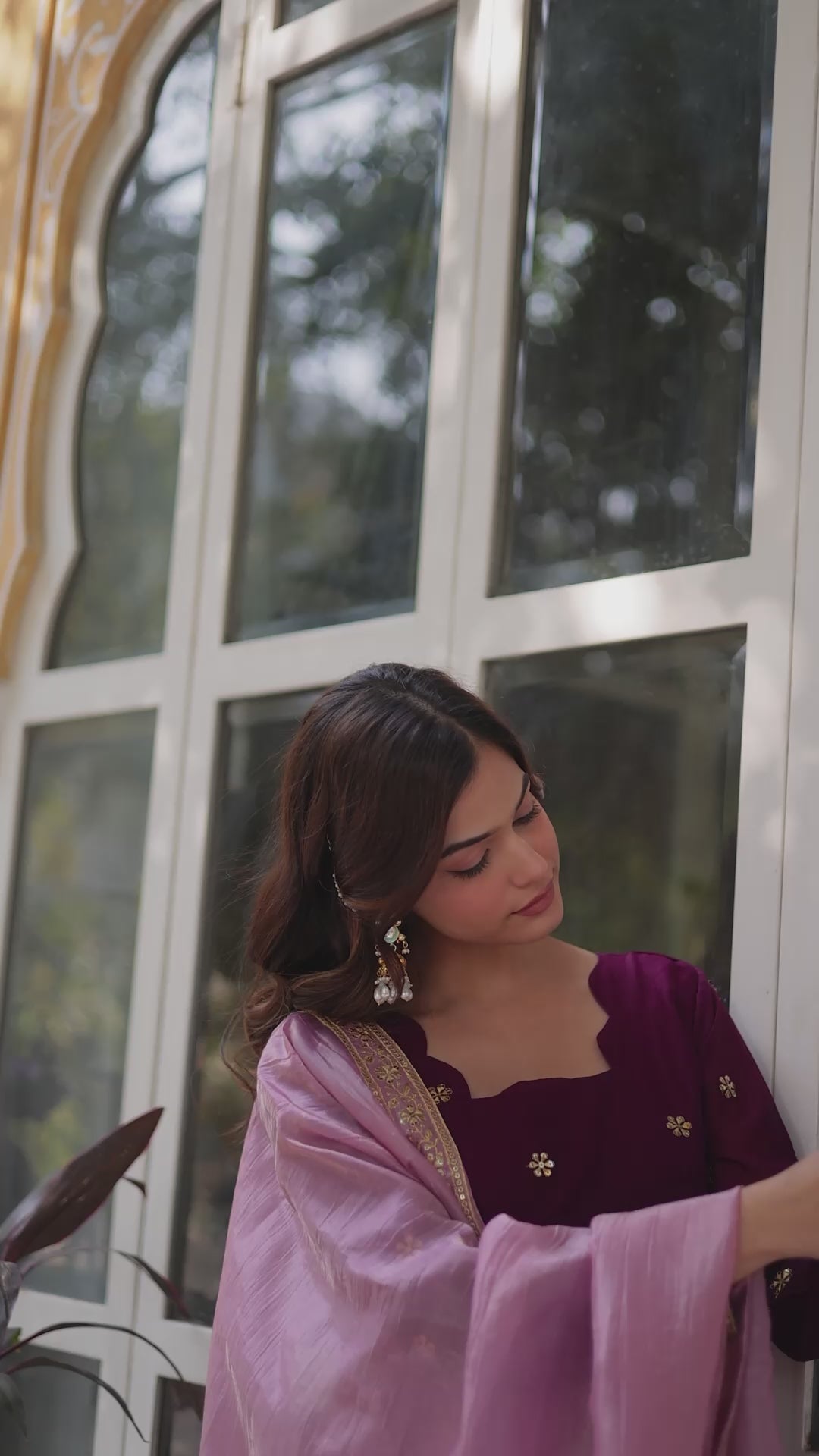 star georgette with embroidery zari sequins-work maroon colors