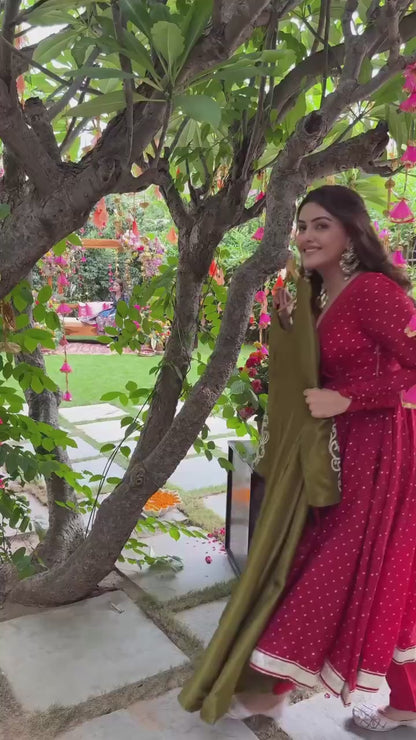 Royal German Chiffon Anarkali – Sequin Embroidery & Full Flair