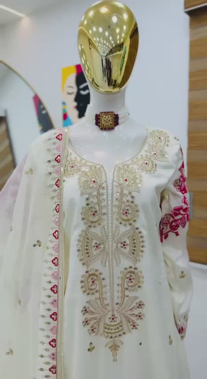 Designer Sharara Suit Set with Stylish Top & Dupatta