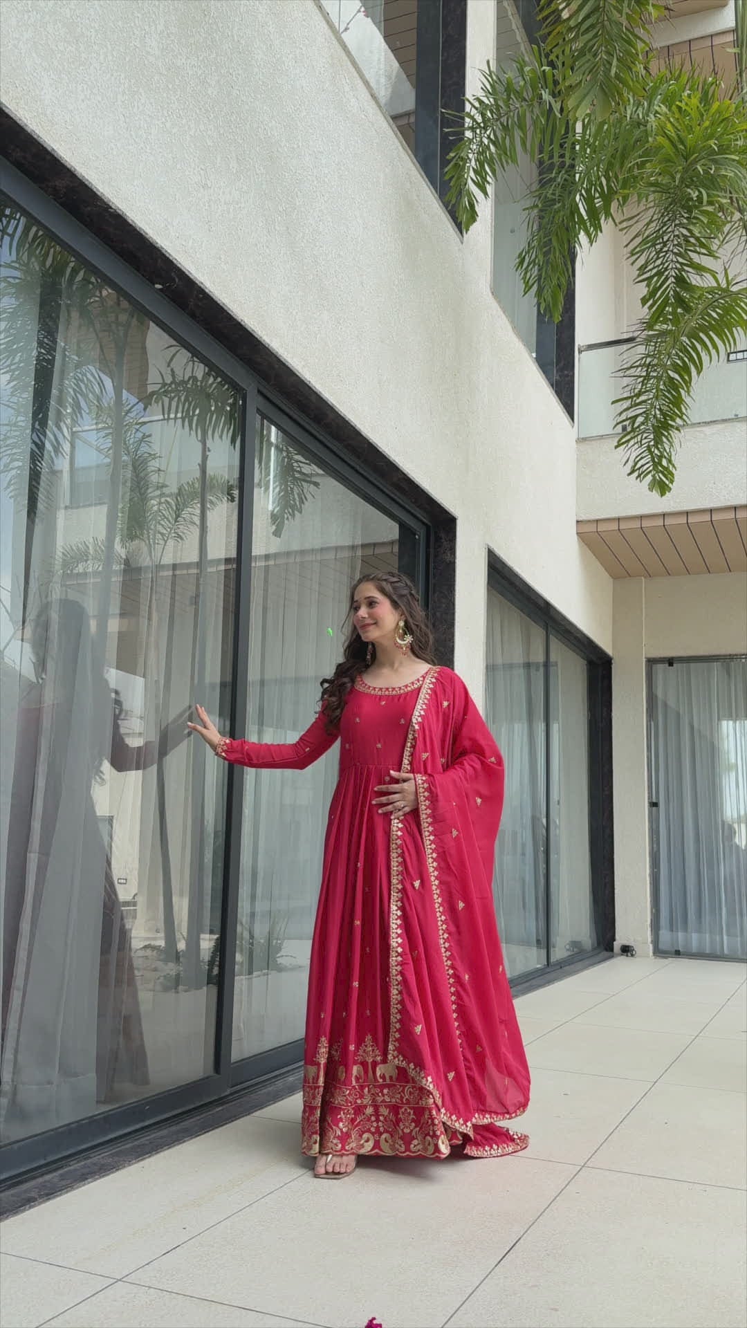 New Designer Zari Sequin Embroidery, Red Color Soft Chin Non-Fubric, Combined With Designer Dupatta 